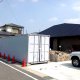 40フィートコンテナ倉庫　新築住宅横に設置