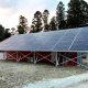 大型ソーラーパネルを設置した栽培用コンテナハウス