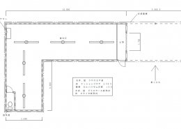 自宅敷地内に資材用の木造ハウス平面図