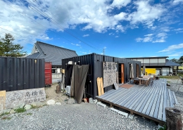 コンテナハウスで作るラーメン店舗の全景